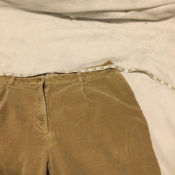 Vintage LL Bean Pants‎ Curvy Fit Women's 16 Regular Khaki Corduroy Pleated - Picture 5 of 8